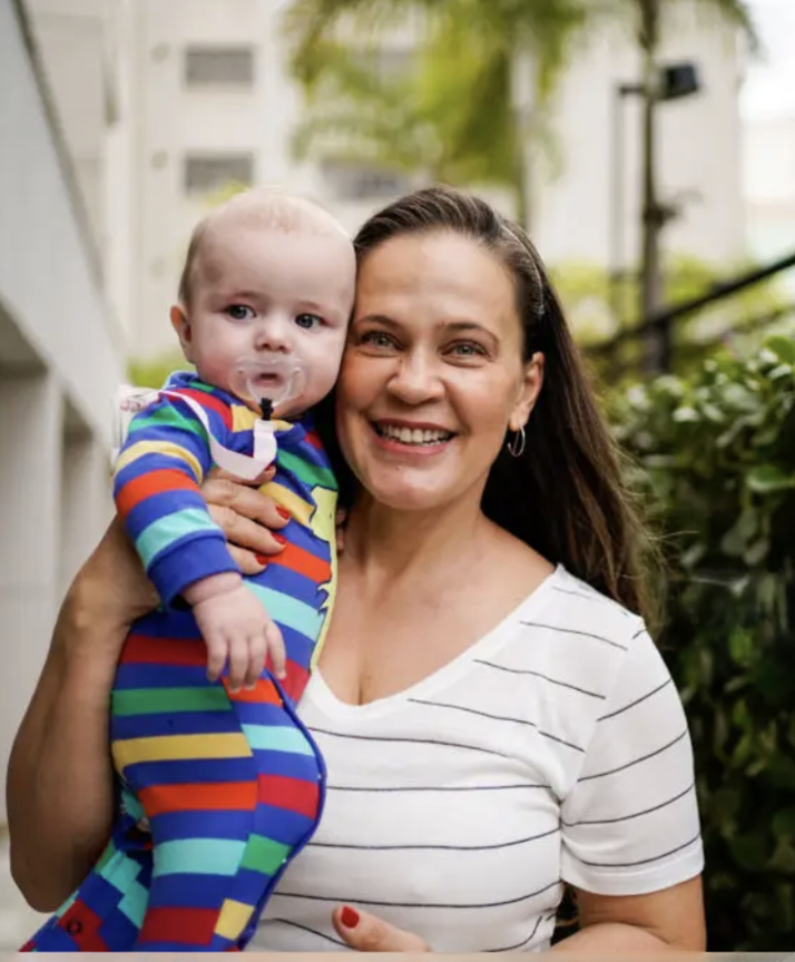 mature woman with baby